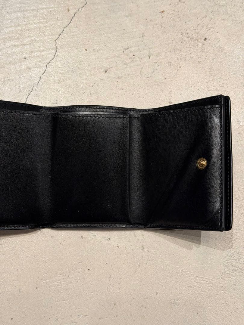 [ 最安値 ] JIL SANDER ブラックレザー三つ折り財布