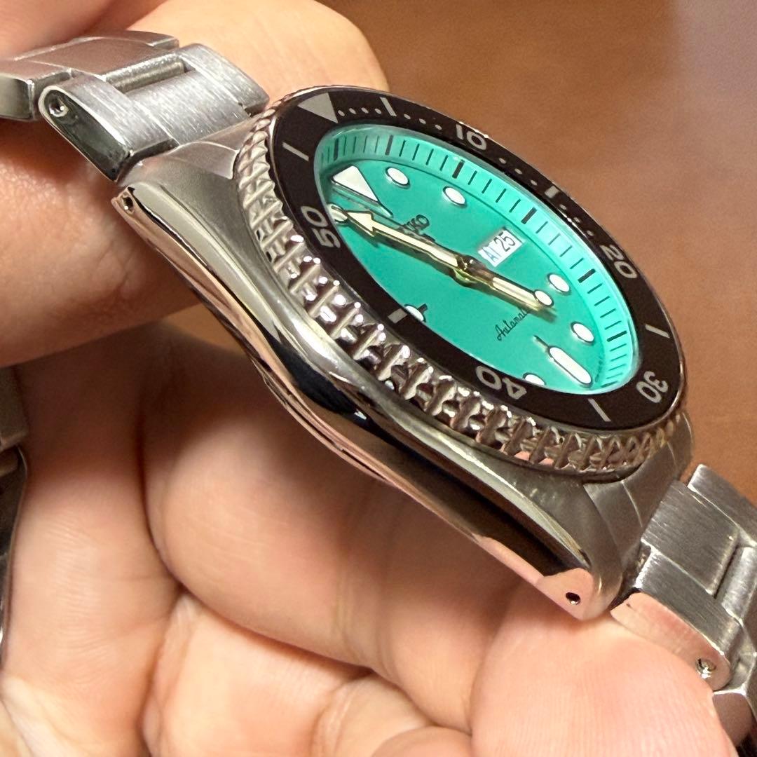 ち*も様 【極美品】SEIKO 5自動巻き時計 SBSA229 ターコイズ