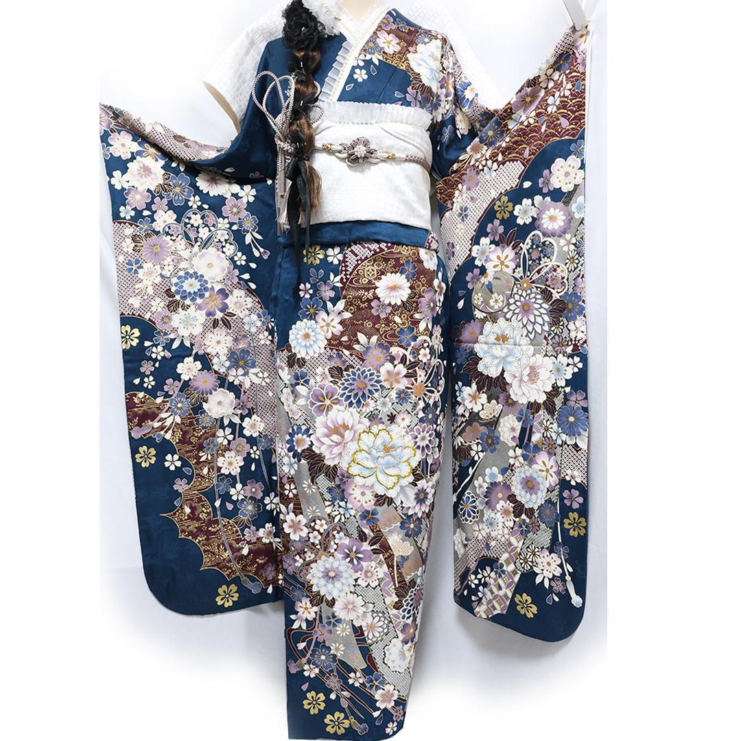 大きいサイズ◆ 2026年まだ間に合います◆振袖6点セット ◆フルセットRv43