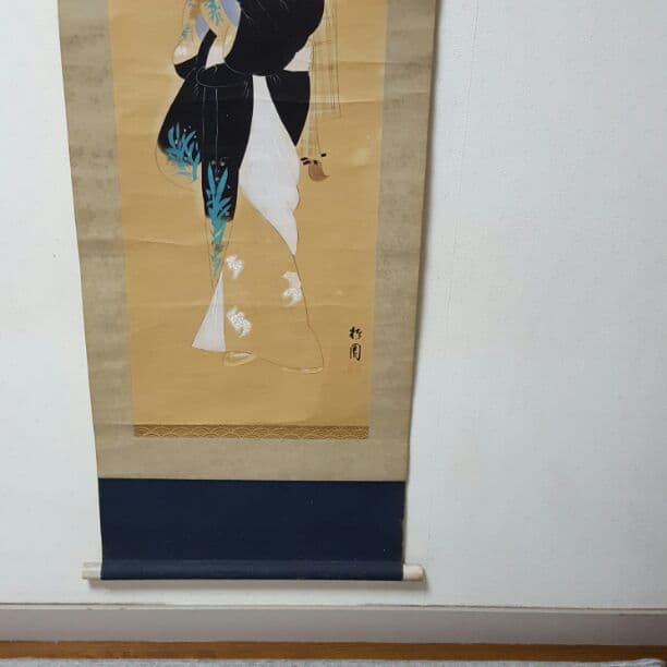 掛け軸【中仙鳥追美人】