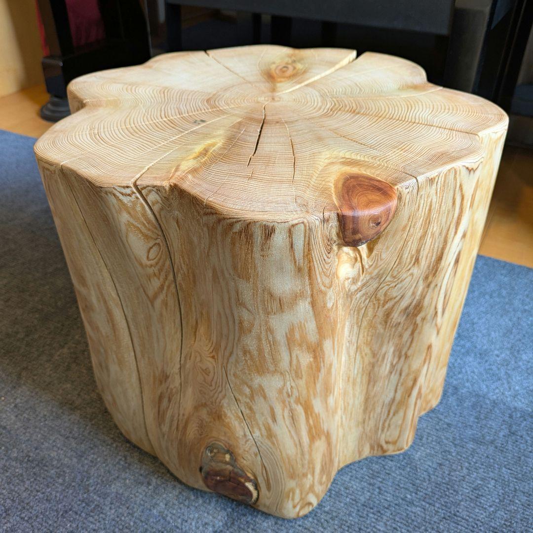 天然ヒバ　切り株　丸太　椅子　テーブル　高さ約33㎝