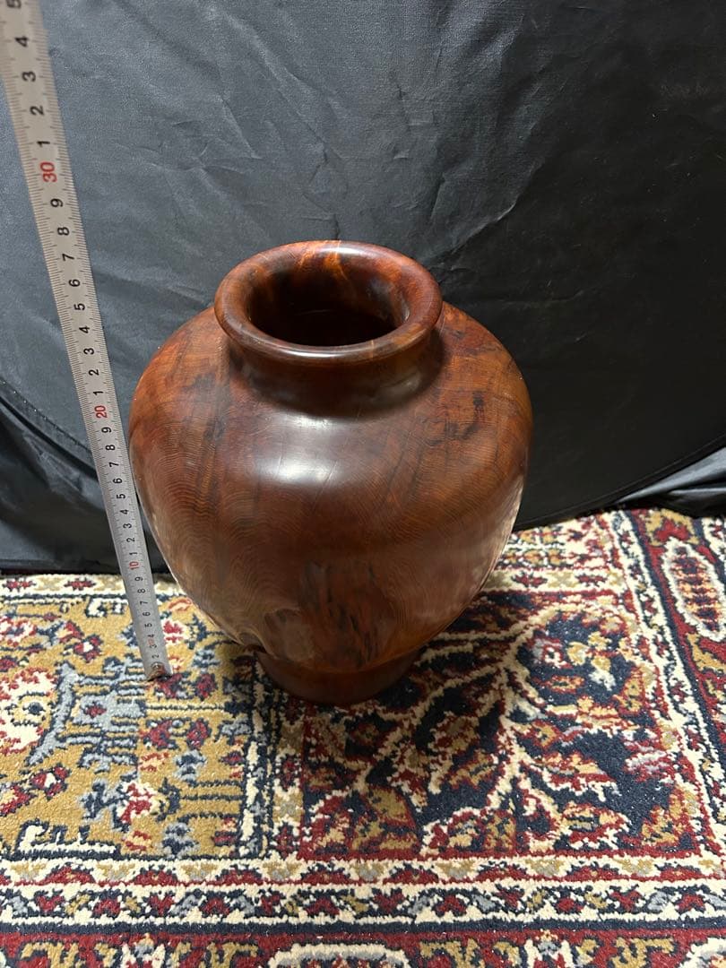 木製花瓶 高さ約20cm 自然木目