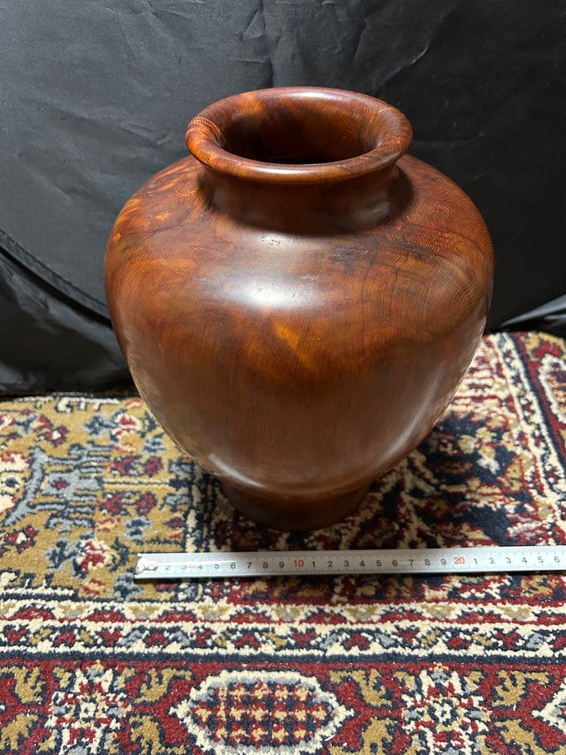 木製花瓶 高さ約20cm 自然木目