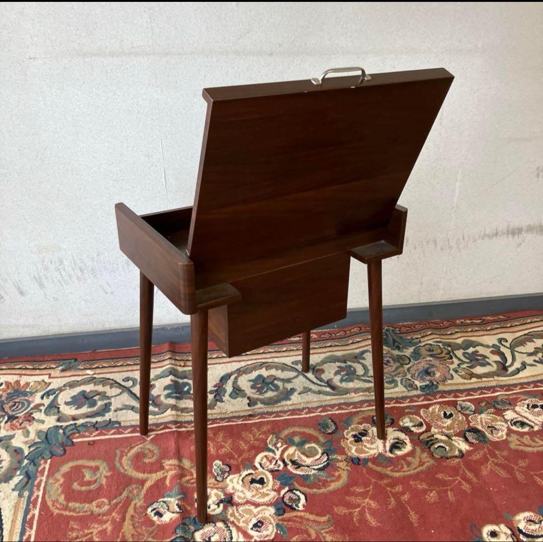 北欧レトロ 木製ドレッサー 化粧台 鏡台 サイドテーブル 古家具 ビンテージ