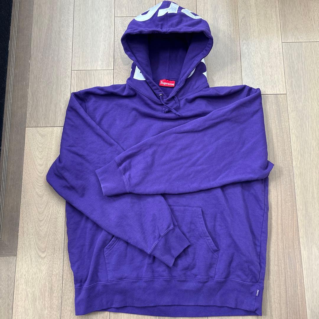 supreme Contrast Hooded フードロゴパーカー purple
