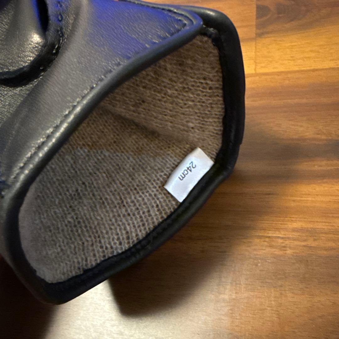 ランバン　ラムレザーグローブ　手袋　カシミヤ　24センチ