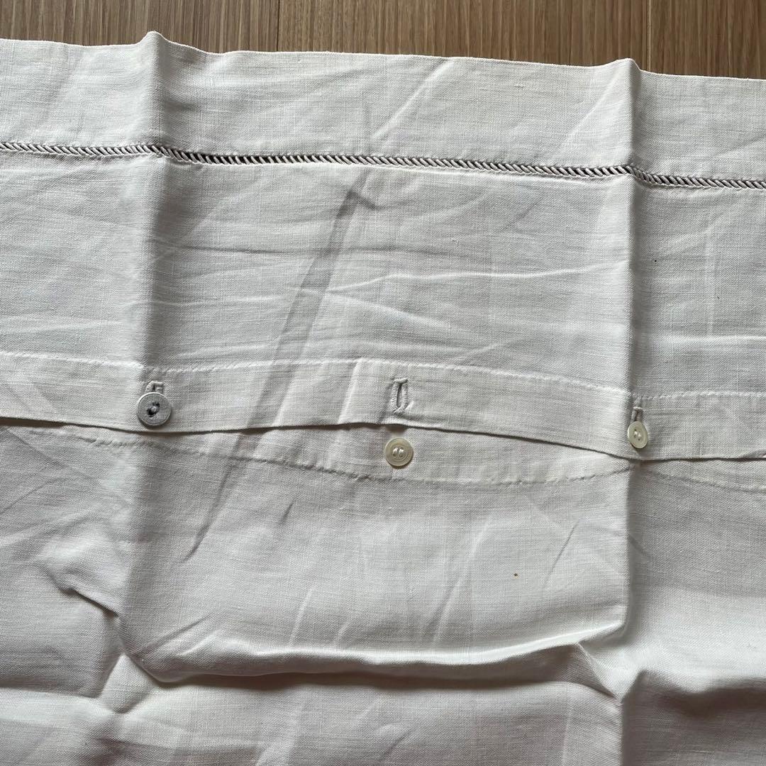 アンティーク レース編みとモノグラム刺繍 クッションカバー アンティークリネン