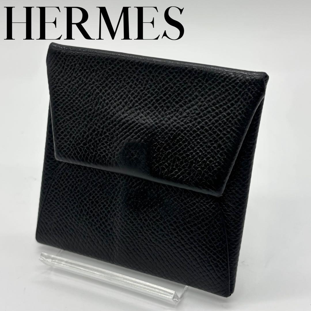 HERMES ケース バスティア レザー ヴォー エプソン ブラック
