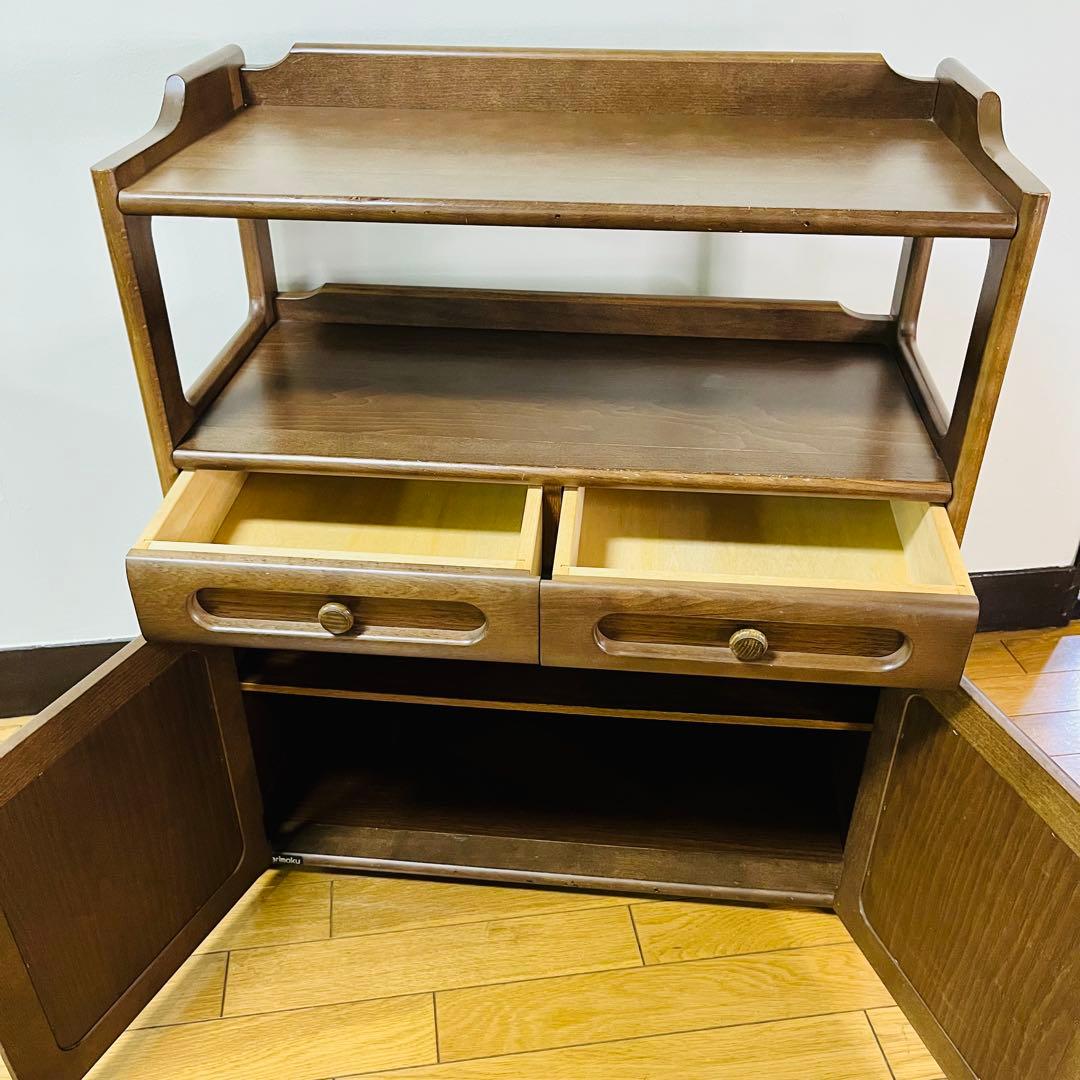 Karimoku カリモク 木製 電話台、FAX台　キャビネット飾り棚 収納 台