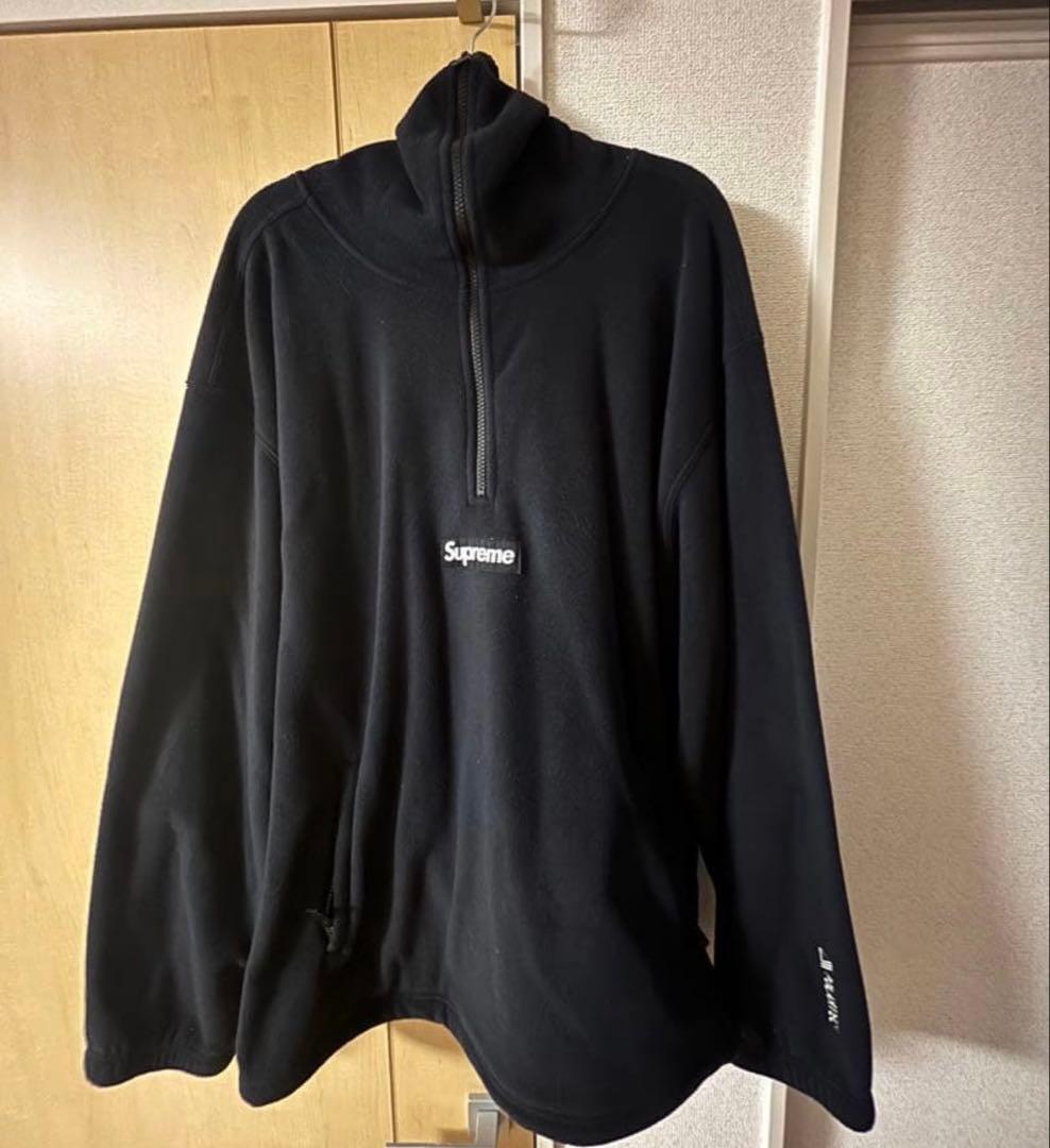 supreme 23fw フェイスマスクハーフジップフーディ XL ブラック