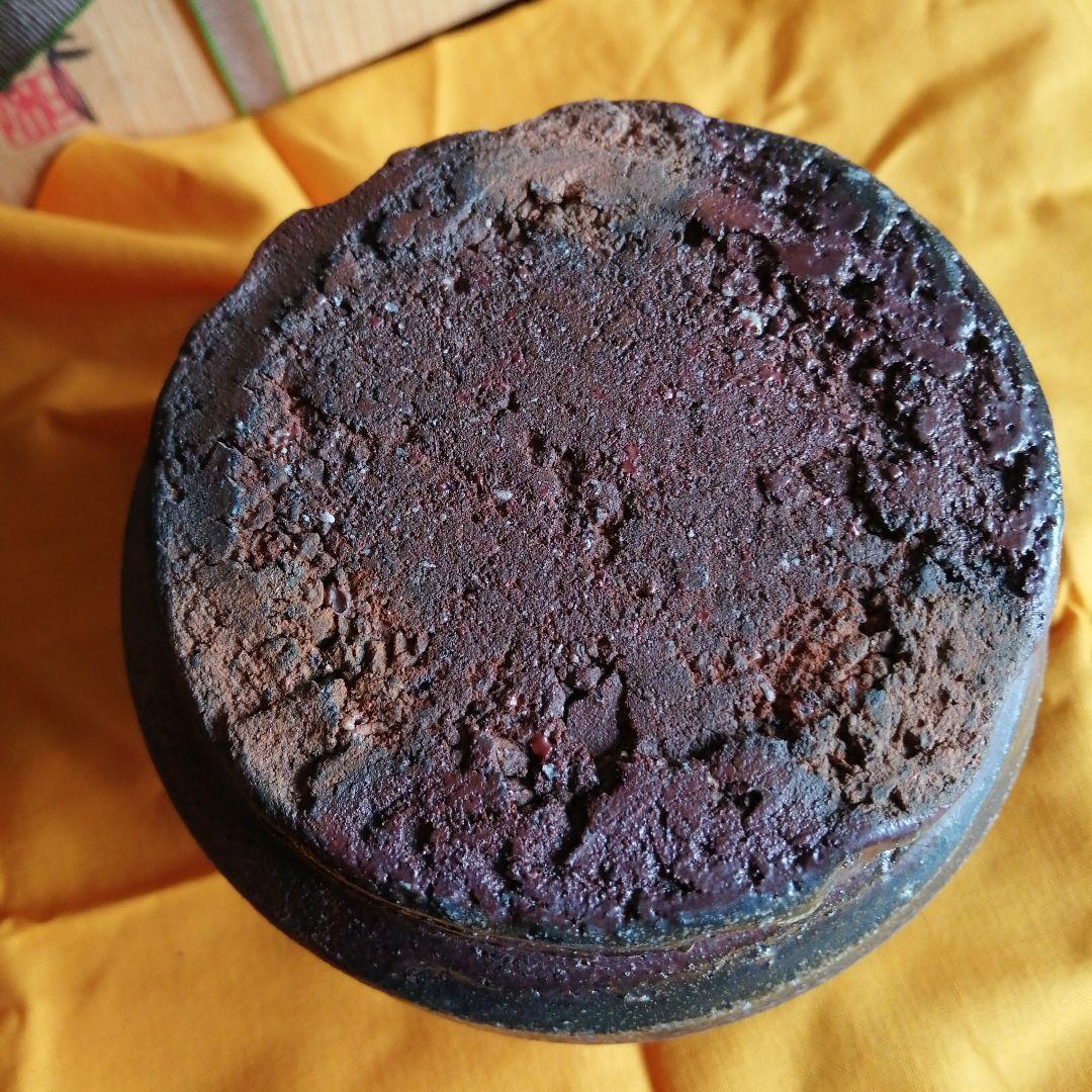 常滑焼　山田和　焼〆掛花入　11cm