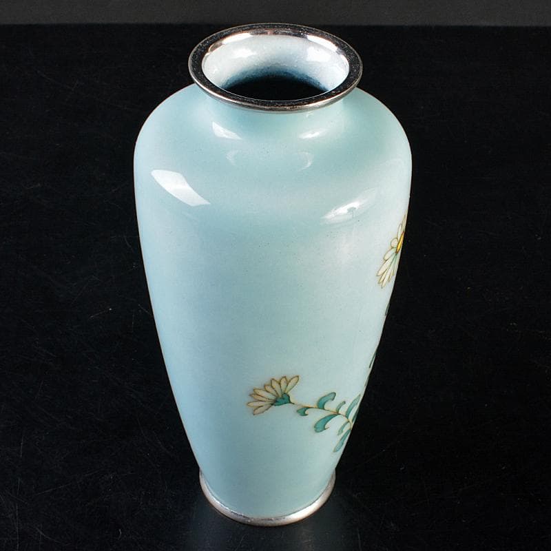 七宝焼　田村七宝工芸　花文瓶　M　R7526