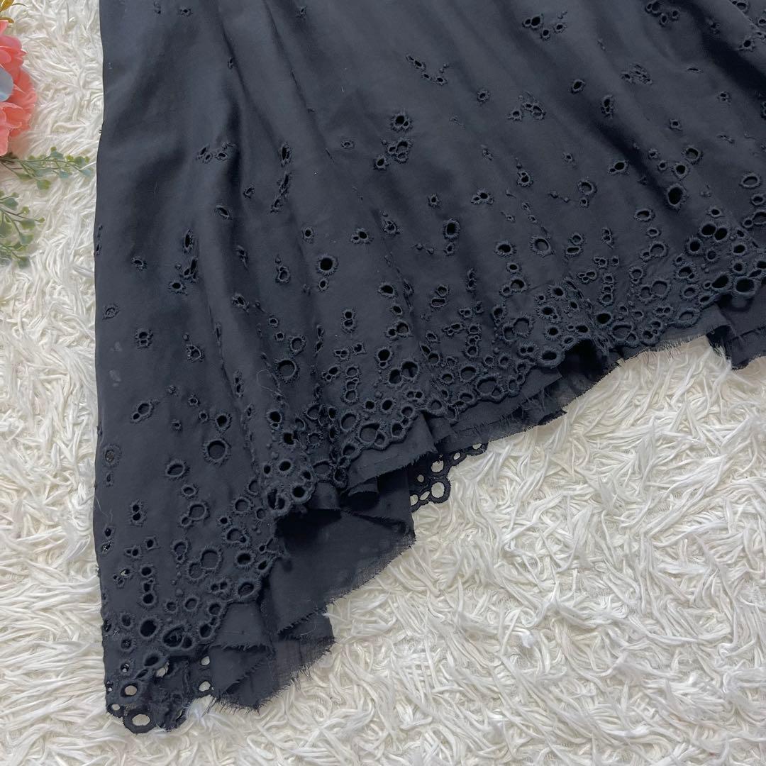 未使用タグ付✨ミナペルホネン　エンブロイダリーフレアスカート日本製ブラック　刺繍
