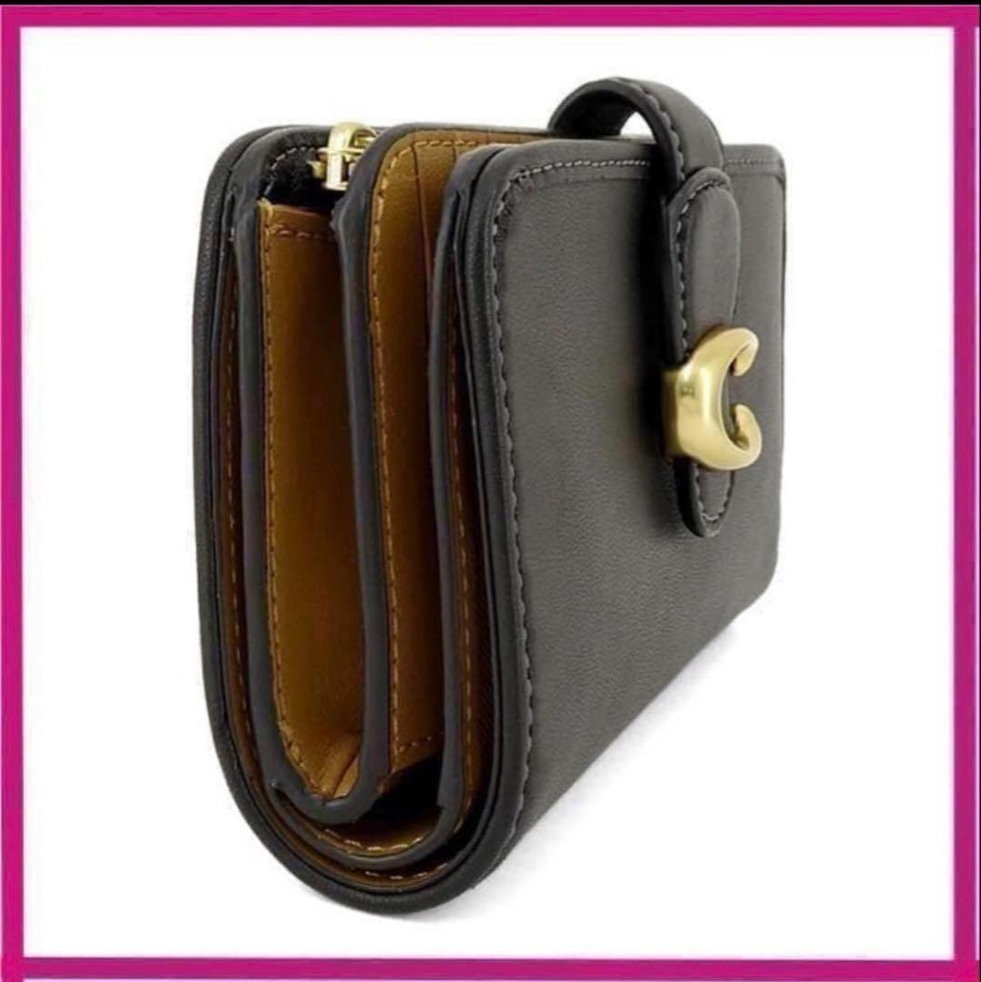 コニタン　coachコーチタビー高級スムースレザー二つ折り財布