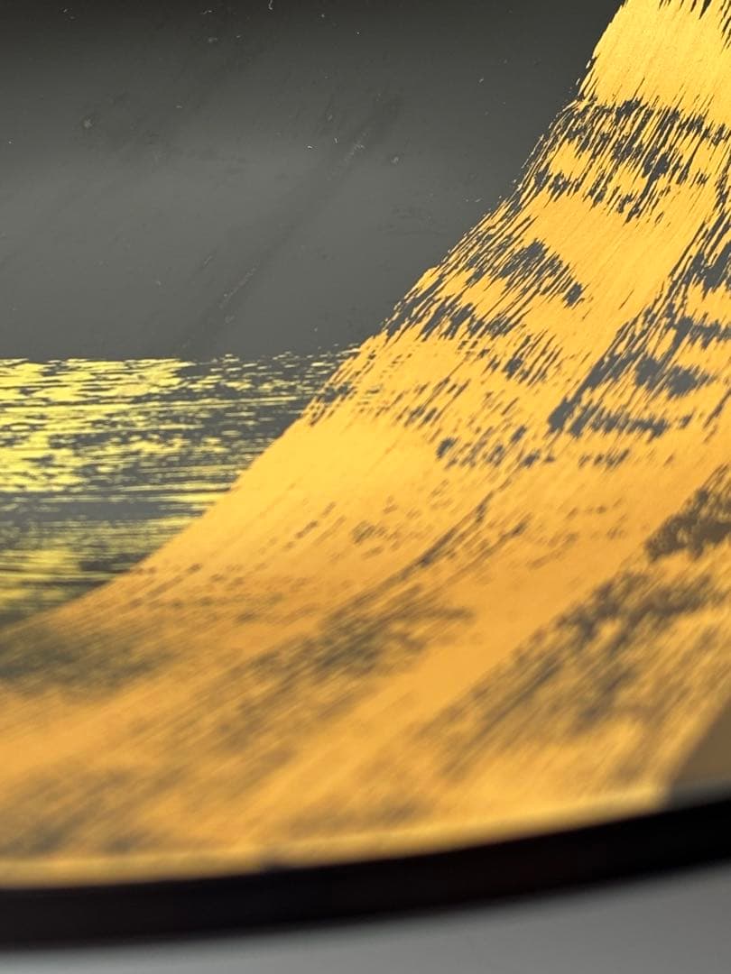 輪島塗漆器⭐︎黒と金のストライプ模様の大皿