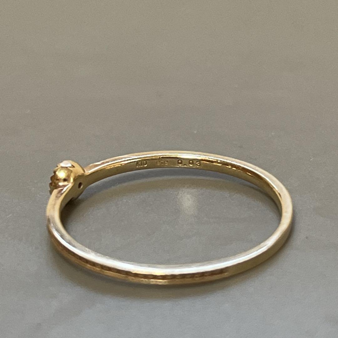 ete YG 10K 0.03ct ダイヤモンド 11号 リング　ミルグレイン