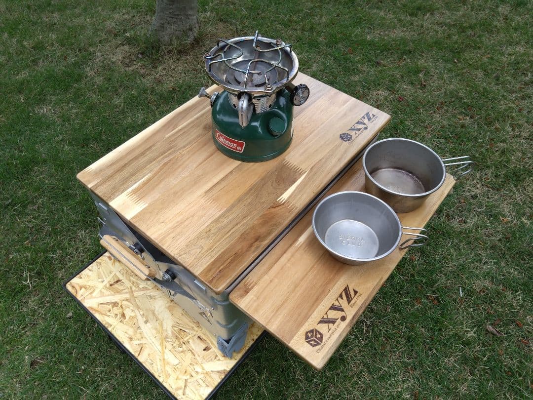 スノーピーク　シェルフコンテナ25用　スライド天板＆サイドテーブル＆サイドバー