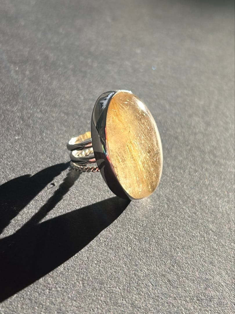 特別価格【新品】大きな　ルチルクォーツ　リング　13号