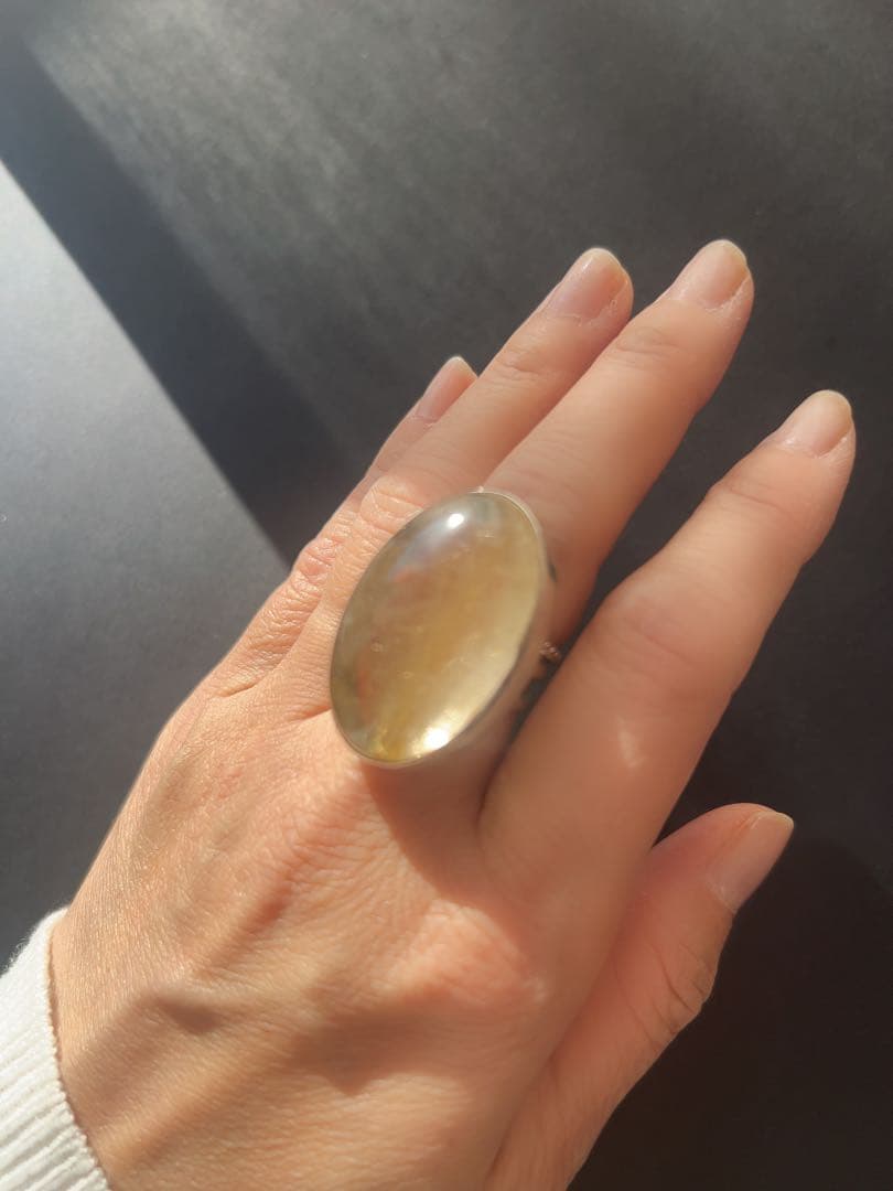 特別価格【新品】大きな　ルチルクォーツ　リング　13号