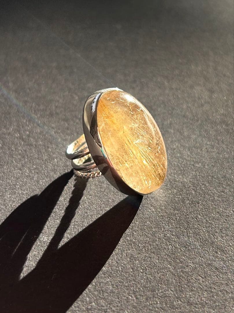 特別価格【新品】大きな　ルチルクォーツ　リング　13号