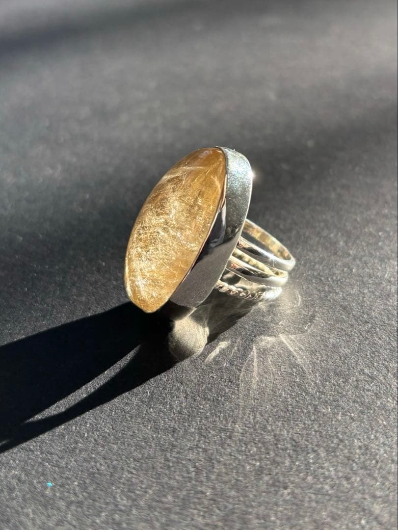 特別価格【新品】大きな　ルチルクォーツ　リング　13号