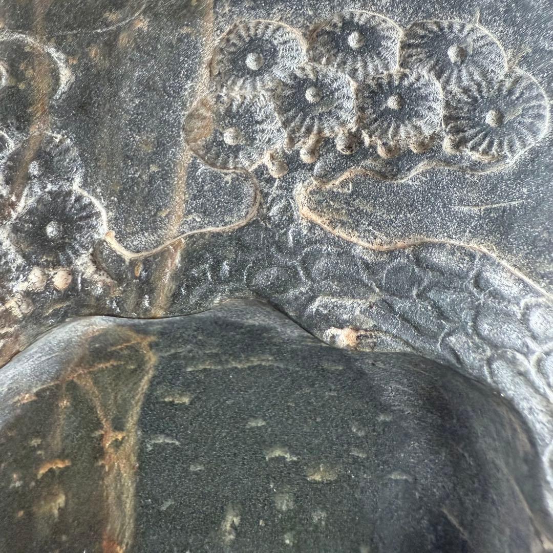 書きぞめに‼️旧家蔵出端渓硯『古松❌瀧　硯』」中國美術　唐木箱と蓋証明書付1点④