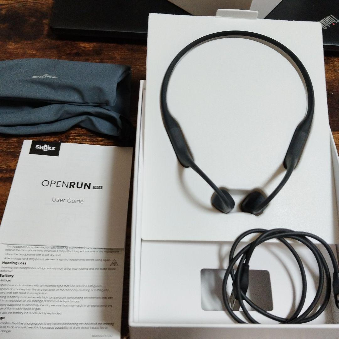 【土日限定値下げ】SHOKZ OPENRUN BLACK 骨伝導ヘッドホン