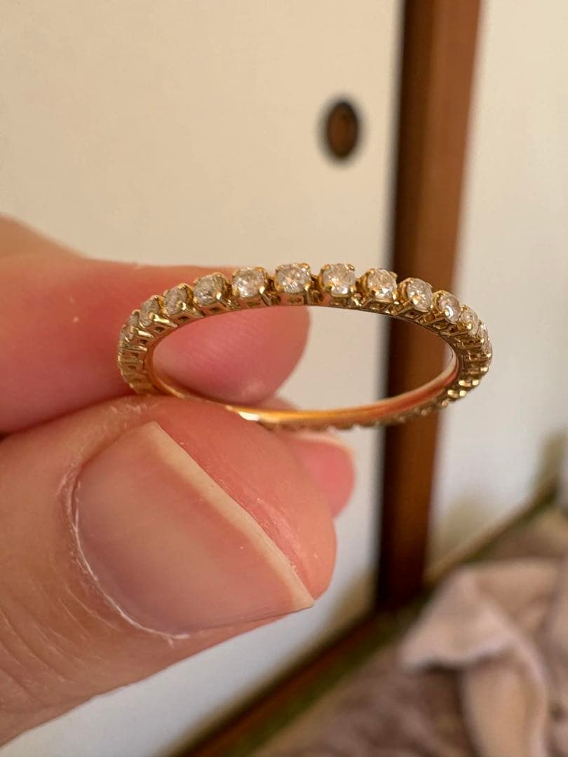 K18 YG ダイヤモンドフルエタニティリング14号