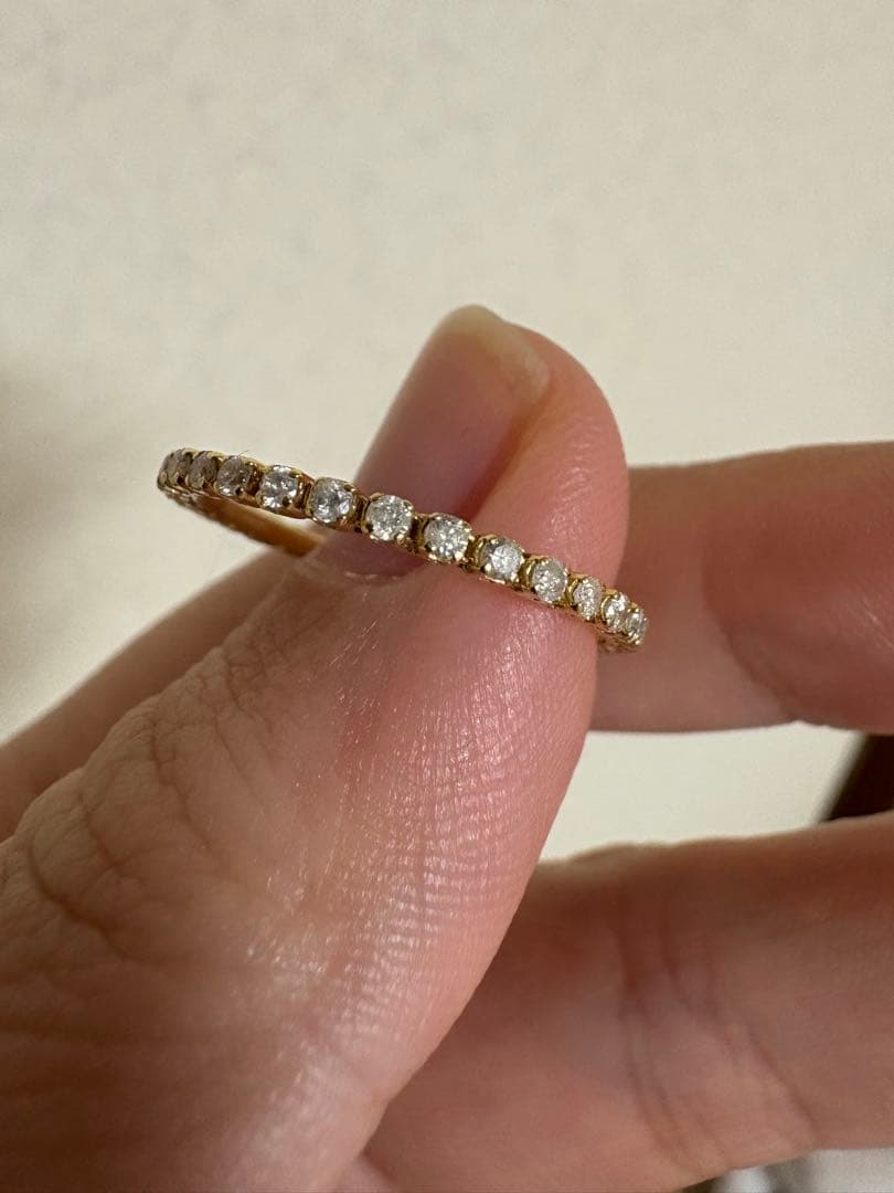 K18 YG ダイヤモンドフルエタニティリング14号