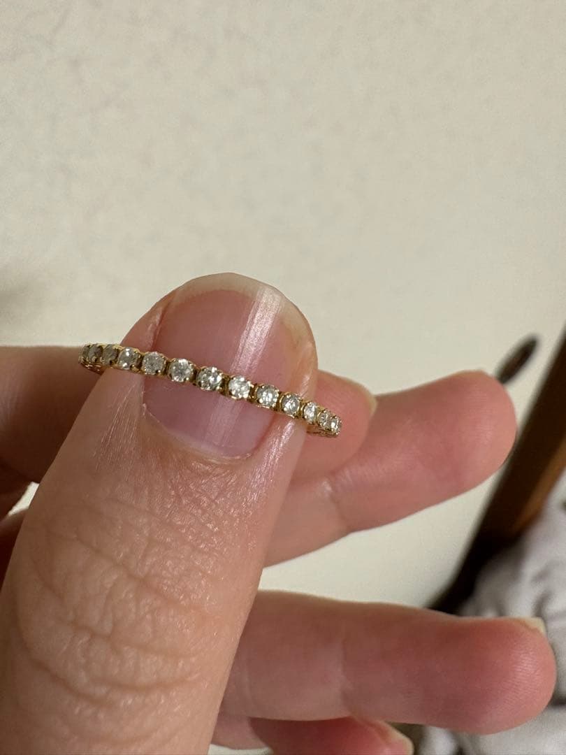 K18 YG ダイヤモンドフルエタニティリング14号