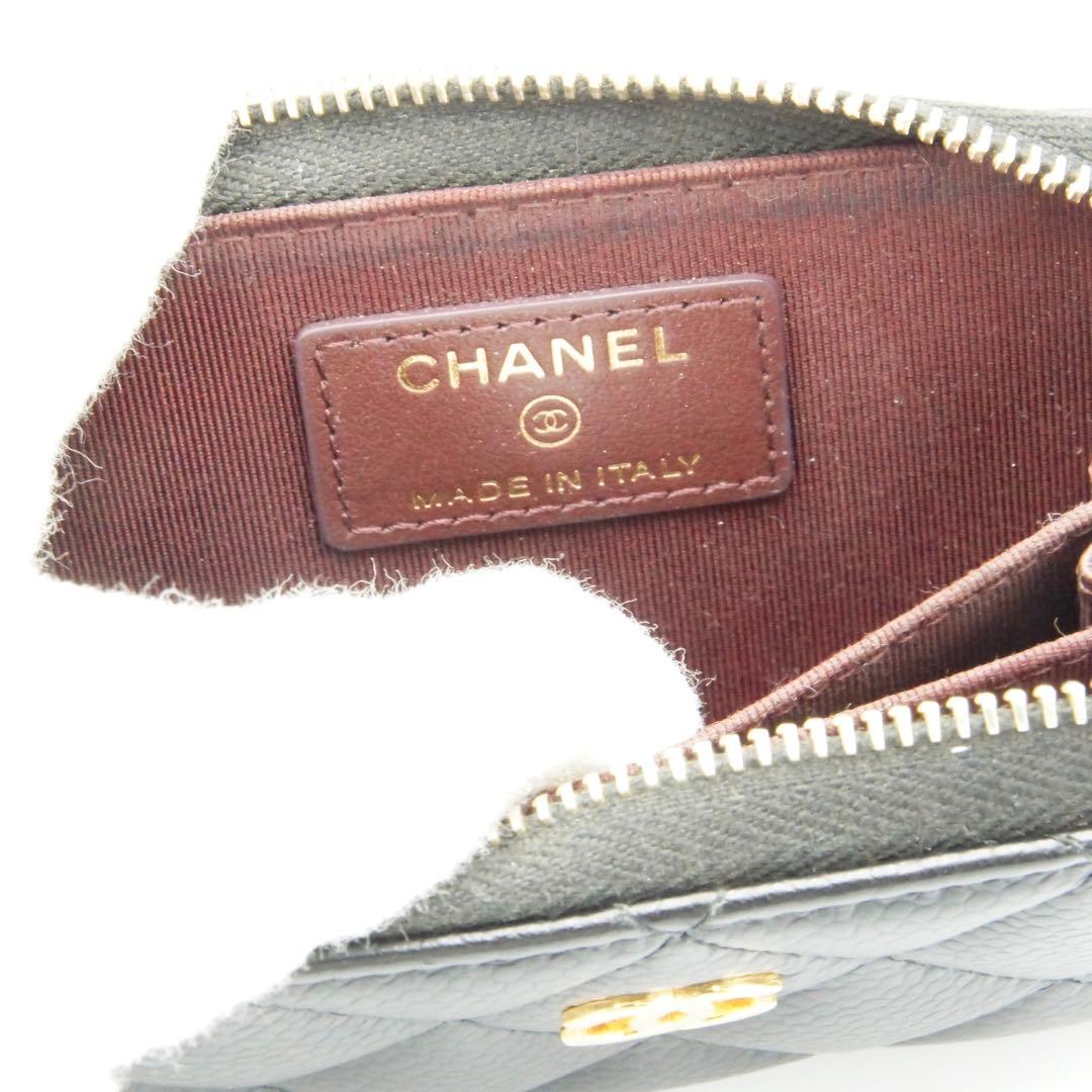 CHANEL シャネル ケース マトラッセ ブラック キャビアスキン