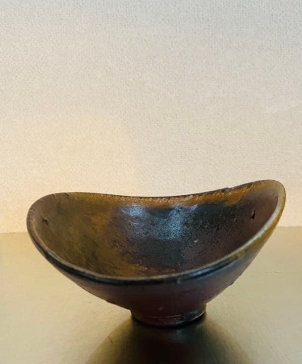 茶碗　備前　杉本立夫　号は泥牛　　京都大吉主人　抹茶碗　桐箱入