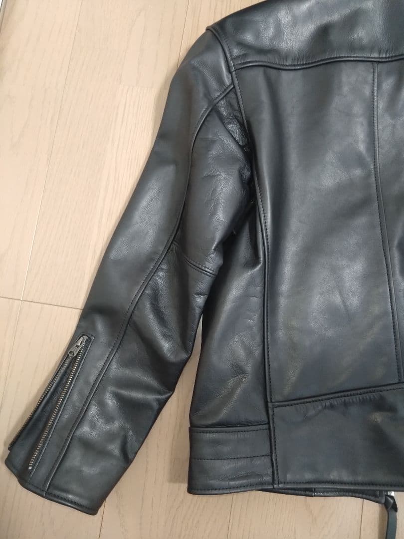 美品 Johnbull ノーカラー レザージャケット　Ｓ