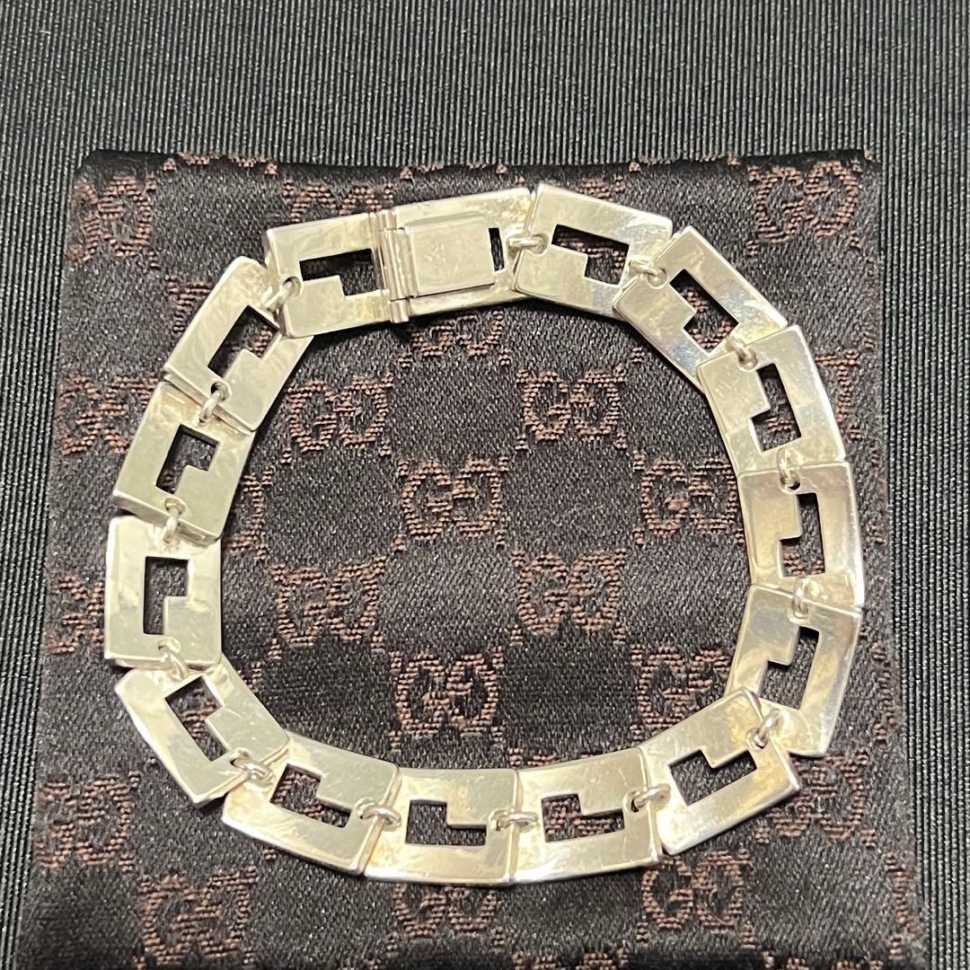 美品✨グッチ ブレスレット Gロゴ モチーフ シルバー SV925