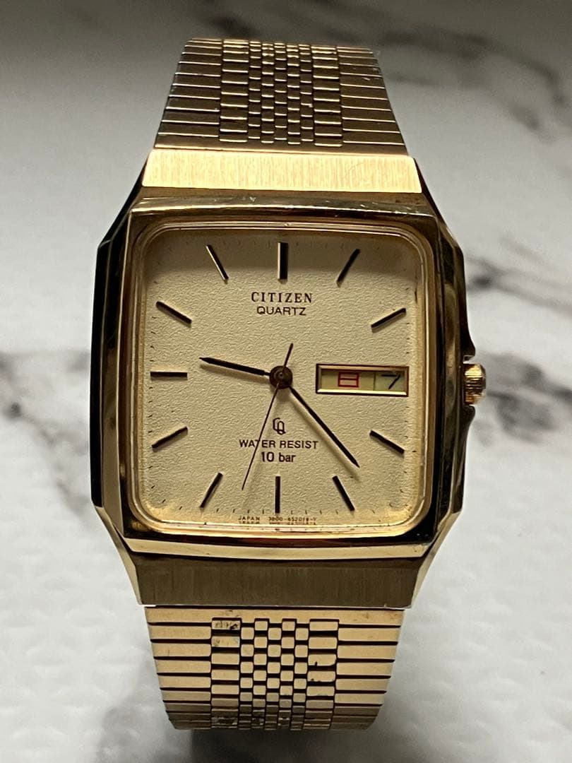 ★CITIZEN スクエア(角型)。1980年代前後製造。ヴィンテージ。動作品。