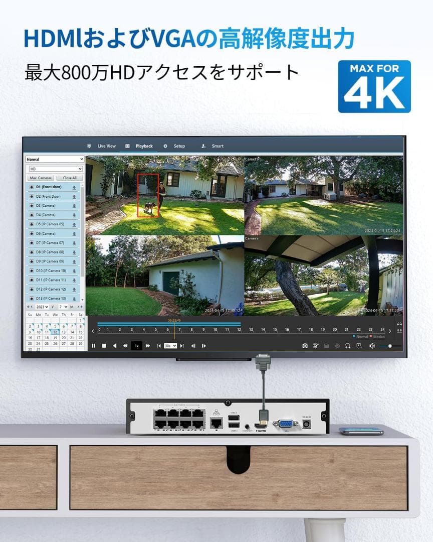 ネットワークビデオレコーダー防犯カメラシステム（2TB HDD内蔵)
