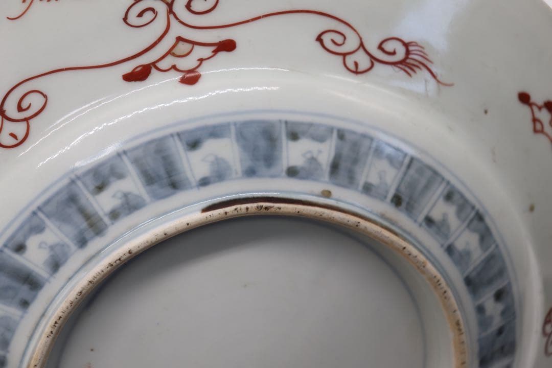 中国　康熙伊万里　鳳紋大皿　木箱入　送料込み1229