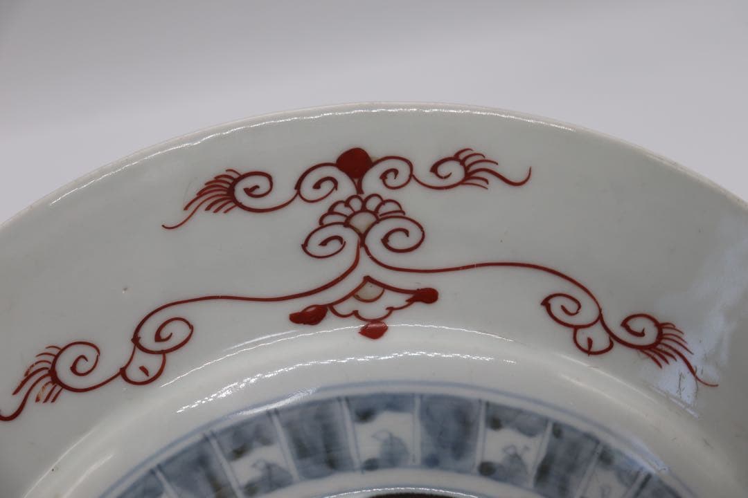 中国　康熙伊万里　鳳紋大皿　木箱入　送料込み1229