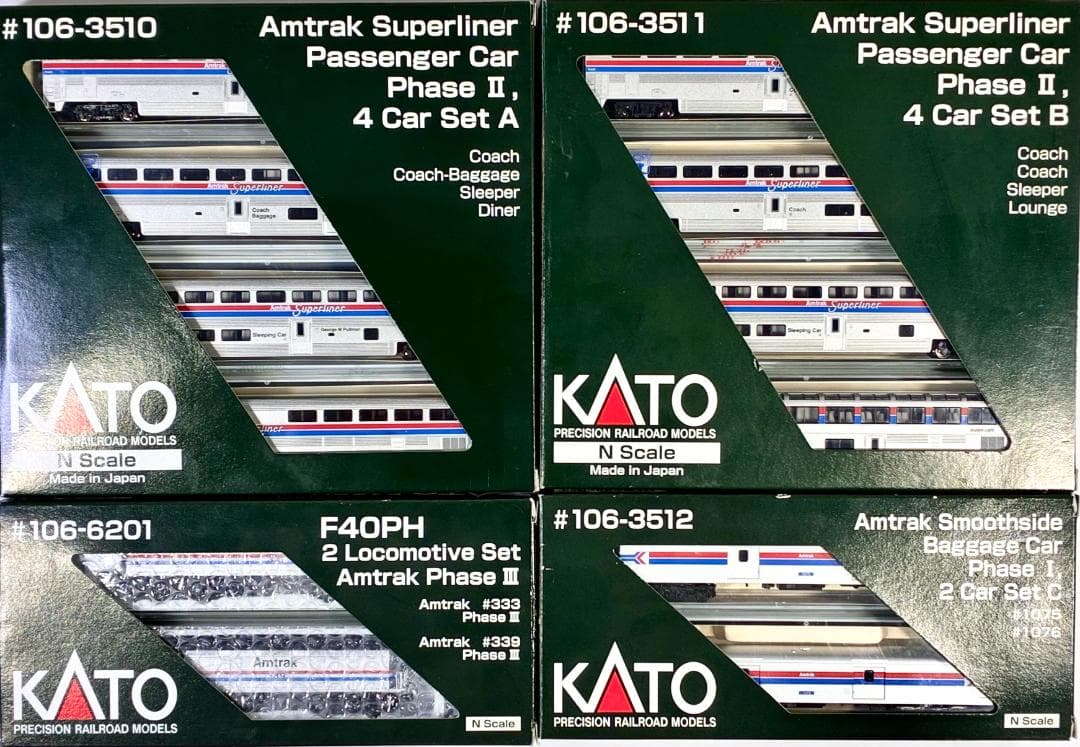 ☆ Amtrak スーパーライナー 客車＆牽引機　F40PH重連モデル☆彡