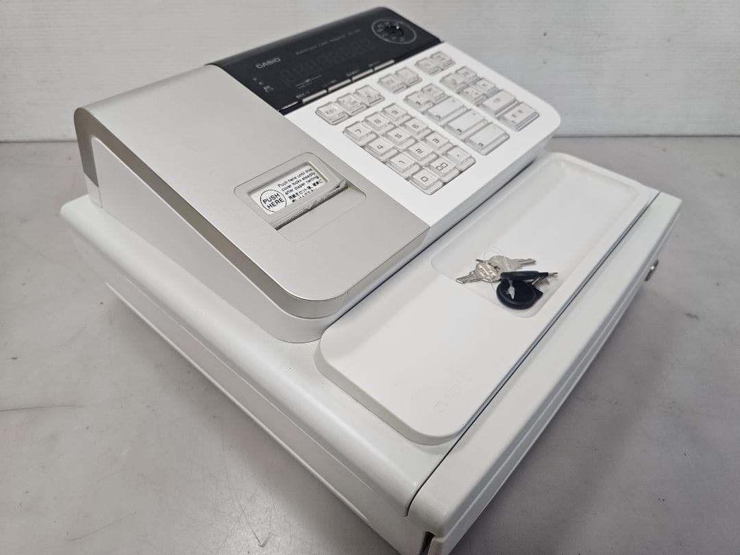 仙台～良好品/カシオ レジスター 8部門 小型ドロア SE-S20WE ホワイト