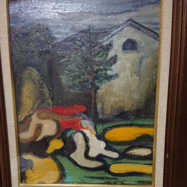 絵画  古い油彩肉筆  作者名 題名 無し