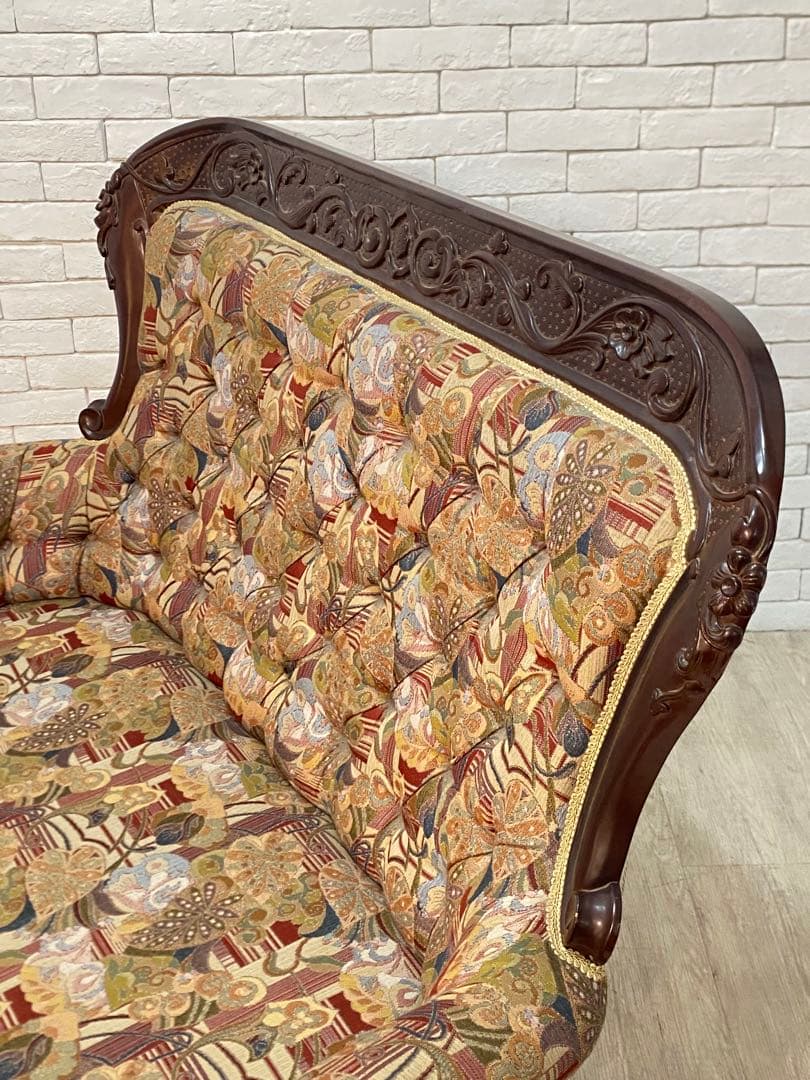 【東京都内23区配送無料】アンティーク　ファブリック　ソファー　スタジオ　撮影