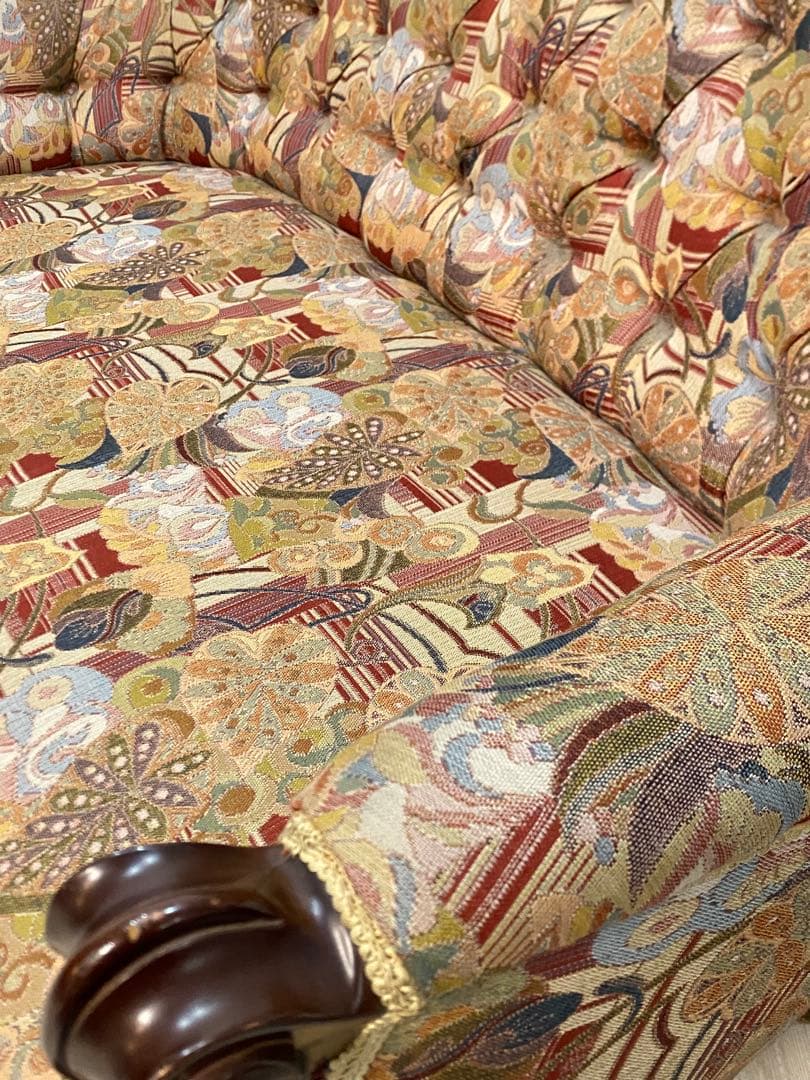 【東京都内23区配送無料】アンティーク　ファブリック　ソファー　スタジオ　撮影