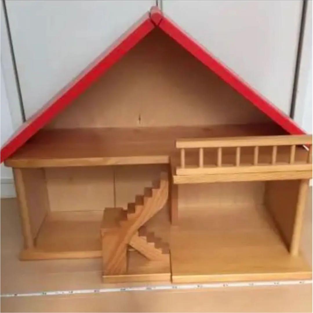 バウアー社 赤い屋根の木製ドールハウス 人形の家