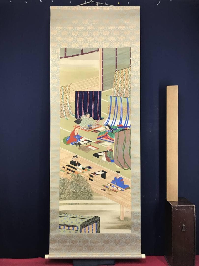 作者不詳/六歌仙図/平安初期の和歌の名人/極彩色/掛軸/名家伝来AH-574