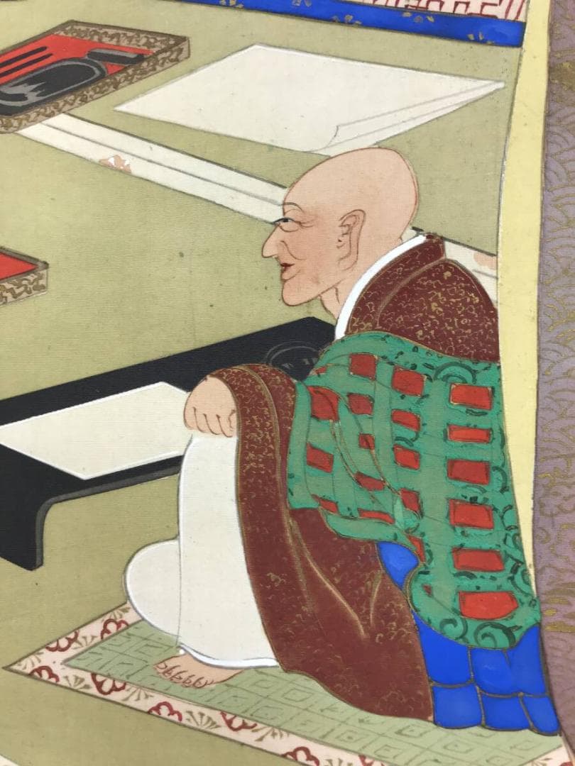 作者不詳/六歌仙図/平安初期の和歌の名人/極彩色/掛軸/名家伝来AH-574