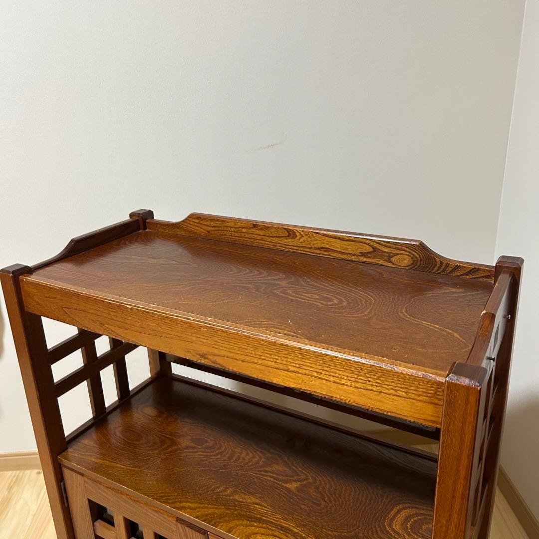 【送料込み】木製和風収納棚引き出し付き 高級天然木