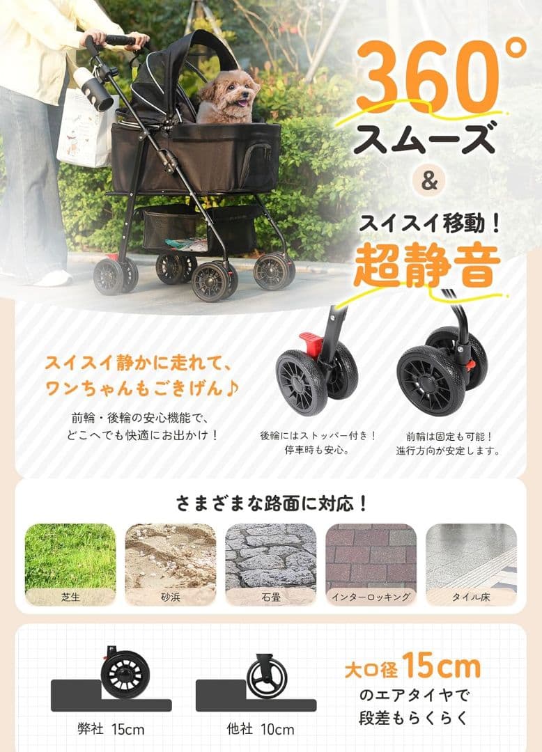 【未使用❗️】 ペットカート バギー 分離型 キャリー 持ち運び ブラック 犬 猫