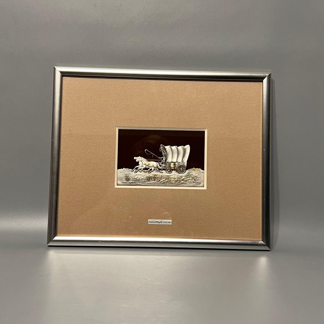 TAKEHIKO 武比古作　silver999 馬車　馬　人　絵　絵画　アート