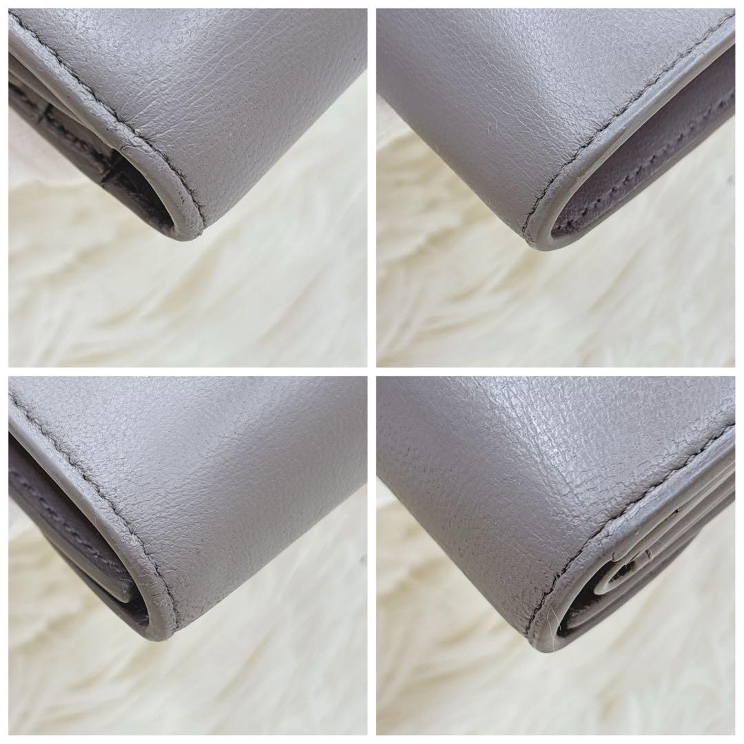 美品✨CELINE トリオンフ スモールフラップウォレット 三つ折り グレージュ